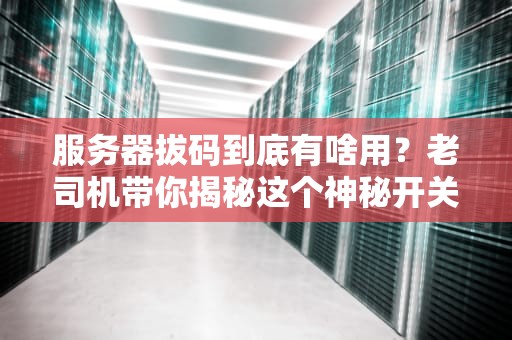 服务器拔码到底有啥用？老司机带你揭秘这个神秘开关！