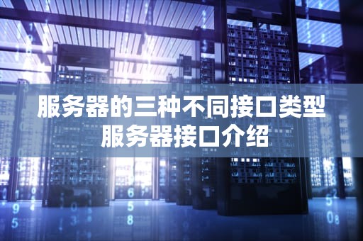 服务器的三种不同接口类型 服务器接口介绍