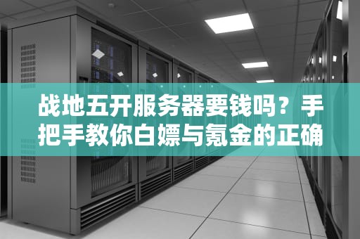 战地五开服务器要钱吗？手把手教你白嫖与氪金的正确姿势！