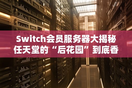 Switch会员服务器大揭秘任天堂的“后花园”到底香不香？
