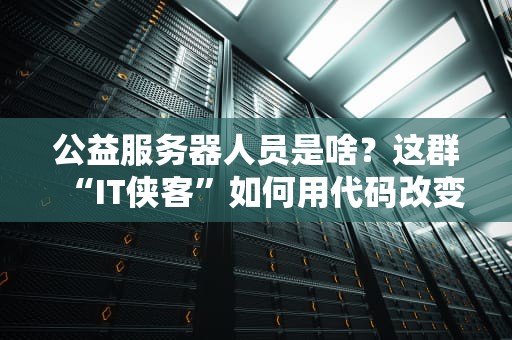 公益服务器人员是啥？这群“IT侠客”如何用代码改变世界？