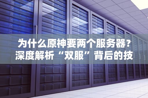 为什么原神要两个服务器？深度解析“双服”背后的技术玄学和玩家福利！