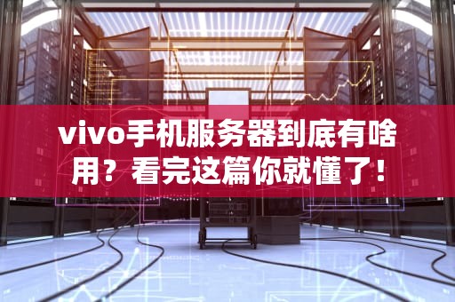 vivo手机服务器到底有啥用？看完这篇你就懂了！
