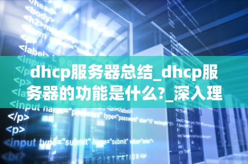 dhcp服务器总结_dhcp服务器的功能是什么?_深入理解DHCP服务器