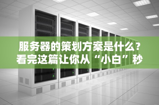 服务器的策划方案是什么？看完这篇让你从“小白”秒变“老司机”！