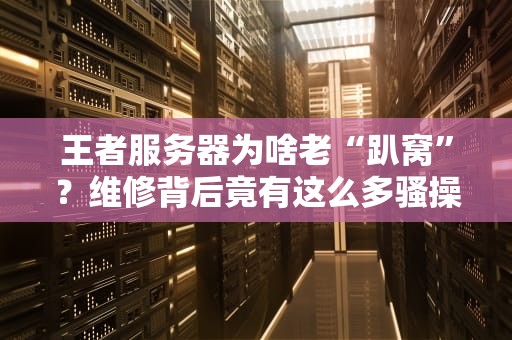 王者服务器为啥老“趴窝”？维修背后竟有这么多骚操作！