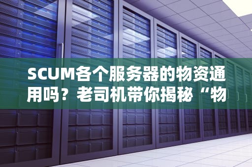 SCUM各个服务器的物资通用吗？老司机带你揭秘“物资漂流记”