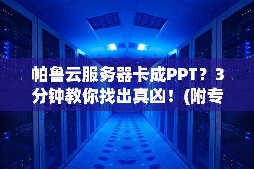 帕鲁云服务器卡成PPT？3分钟教你找出真凶！(附专业排雷指南)