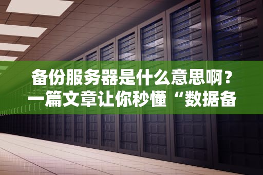 备份服务器是什么意思啊？一篇文章让你秒懂“数据备胎”的重要性！