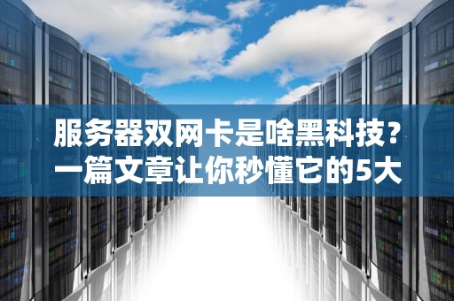 服务器双网卡是啥黑科技？一篇文章让你秒懂它的5大逆天作用！