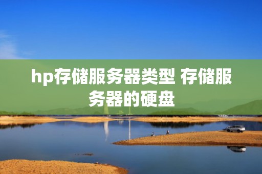 hp存储服务器类型 存储服务器的硬盘