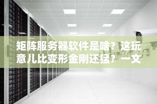 矩阵服务器软件是啥？这玩意儿比变形金刚还猛？一文带你搞懂！