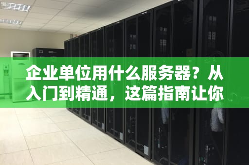 企业单位用什么服务器？从入门到精通，这篇指南让你秒变IT老司机！