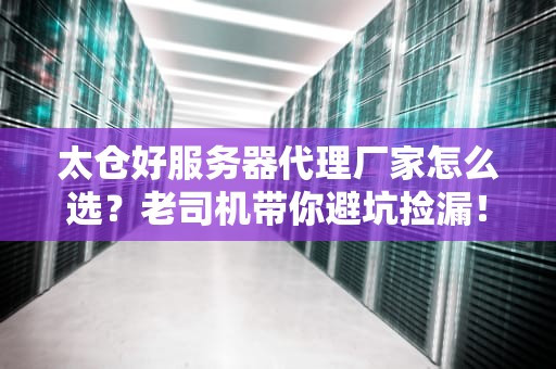 太仓好服务器代理厂家怎么选？老司机带你避坑捡漏！