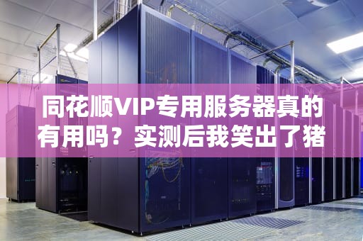 同花顺VIP专用服务器真的有用吗？实测后我笑出了猪叫！