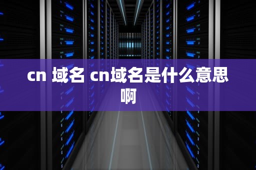 cn 域名 cn域名是什么意思啊