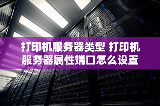 打印机服务器类型 打印机服务器属性端口怎么设置