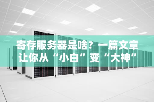 寄存服务器是啥？一篇文章让你从“小白”变“大神”！