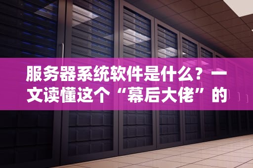 服务器系统软件是什么？一文读懂这个“幕后大佬”的硬核日常！