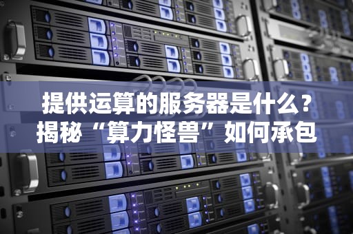 提供运算的服务器是什么？揭秘“算力怪兽”如何承包你的吃喝玩乐！