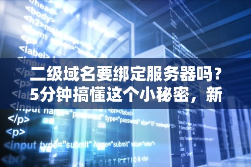 二级域名要绑定服务器吗？5分钟搞懂这个小秘密，新手也能变大神！