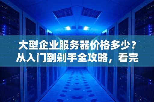 大型企业服务器价格多少？从入门到剁手全攻略，看完这篇不踩坑！