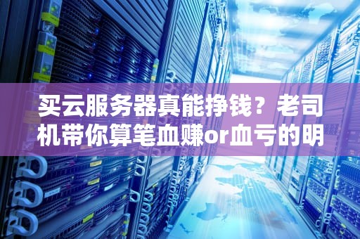 买云服务器真能挣钱？老司机带你算笔血赚or血亏的明白账！