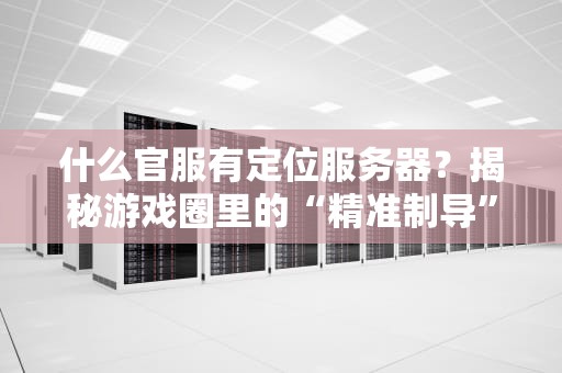 什么官服有定位服务器？揭秘游戏圈里的“精准制导”黑科技！