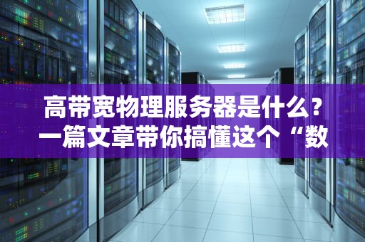 高带宽物理服务器是什么？一篇文章带你搞懂这个“数据高速公路”