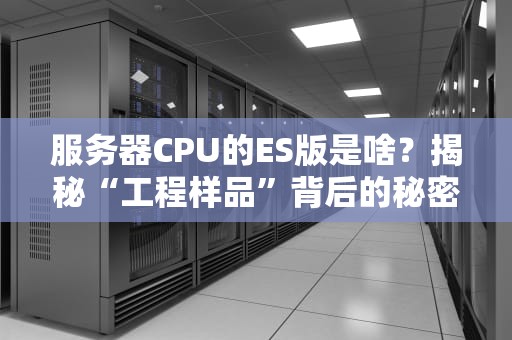 服务器CPU的ES版是啥？揭秘“工程样品”背后的秘密，买前必看！