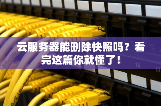 云服务器能删除快照吗？看完这篇你就懂了！