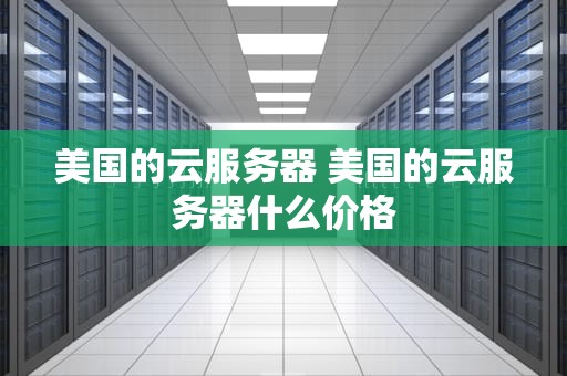 美国的云服务器 美国的云服务器什么价格