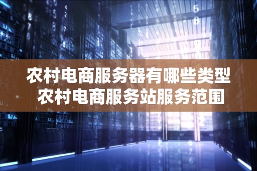 农村电商服务器有哪些类型 农村电商服务站服务范围