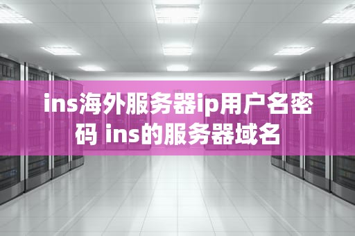 ins海外服务器ip用户名密码 ins的服务器域名
