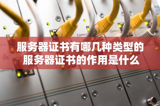 服务器证书有哪几种类型的 服务器证书的作用是什么