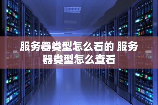 服务器类型怎么看的 服务器类型怎么查看