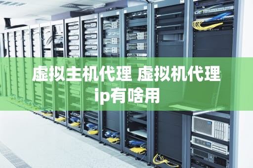 虚拟主机代理 虚拟机代理ip有啥用