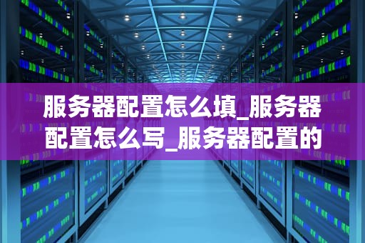 服务器配置怎么填_服务器配置怎么写_服务器配置的全面指南