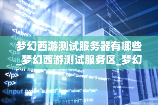 梦幻西游测试服务器有哪些_梦幻西游测试服务区_梦幻西游测试服务器的探索与体验