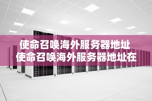使命召唤海外服务器地址 使命召唤海外服务器地址在哪
