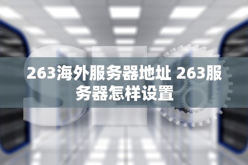 263海外服务器地址 263服务器怎样设置