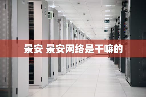 景安 景安网络是干嘛的