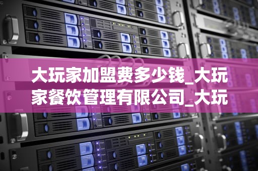 大玩家加盟费多少钱_大玩家餐饮管理有限公司_大玩家加盟费多少钱？——深入解析游戏行业投资成本