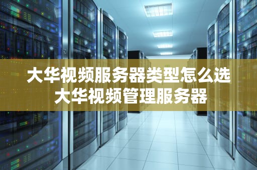 大华视频服务器类型怎么选 大华视频管理服务器