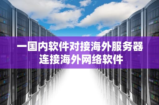 一国内软件对接海外服务器 连接海外网络软件