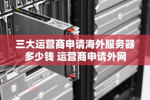 三大运营商申请海外服务器多少钱 运营商申请外网