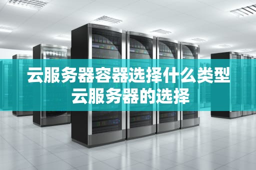 云服务器容器选择什么类型 云服务器的选择