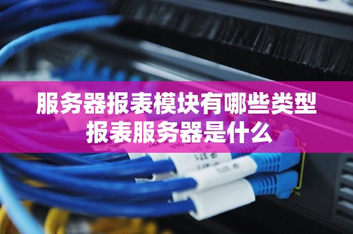 服务器报表模块有哪些类型 报表服务器是什么