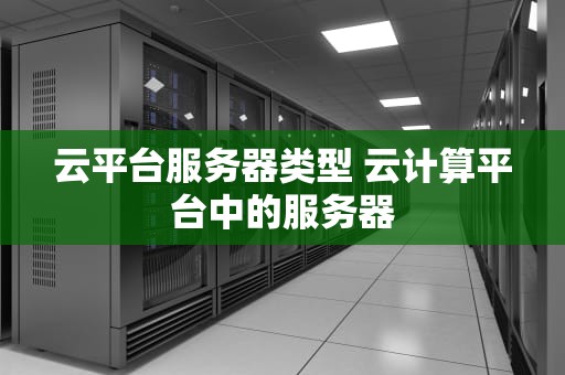云平台服务器类型 云计算平台中的服务器