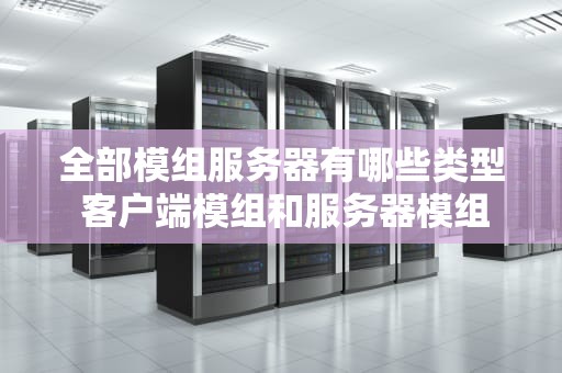 全部模组服务器有哪些类型 客户端模组和服务器模组有啥区别